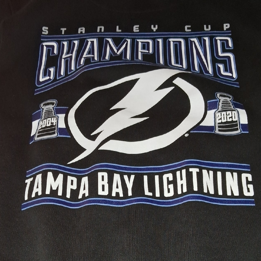 NWOT,NHL,TampaBayLightning,Championship,Unisex,Hockey,HoodySweatshirt🖤🤍💙🖤 - Picture 11 of 15